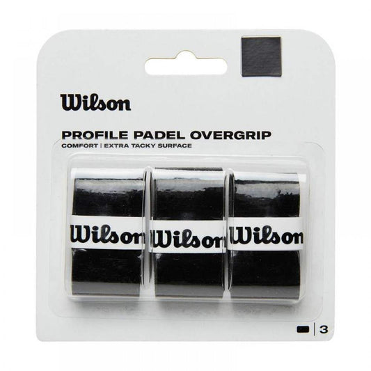 WILSON 3 OVERGRIPS PROFILE PADEL NEGRO
